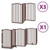 vidaXL Dog Gate with Door Foldable 15 Panels Brown 750 cm Poplar Wood