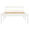 vidaXL Bed Frame without Mattress White Solid Pine Wood 100x200 cm