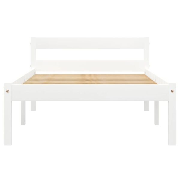 vidaXL Bed Frame without Mattress White Solid Pine Wood 100x200 cm