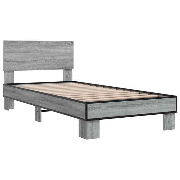 vidaXL Bed Frame without Mattress Grey Sonoma 90x200 cm
