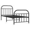vidaXL Metal Bed Frame without Mattress with Footboard Black 80x200cm