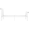 vidaXL Bed Frame without Mattress White Metal 100x200 cm