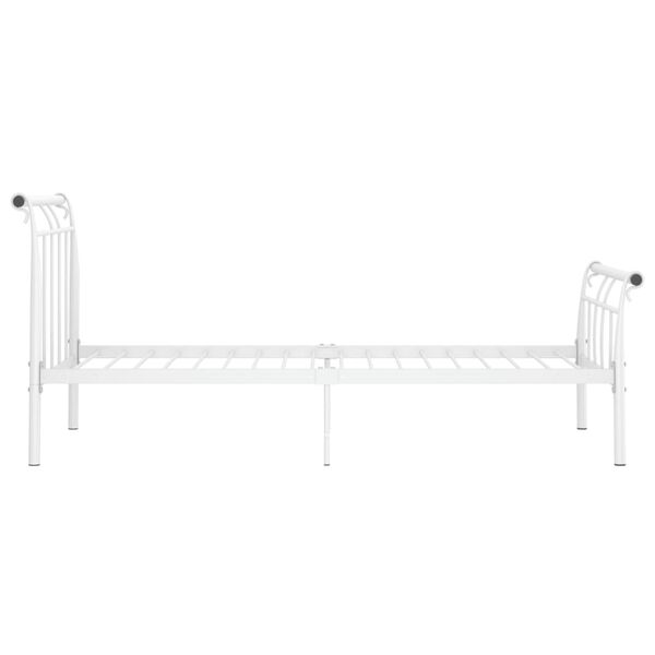 vidaXL Bed Frame without Mattress White Metal 100x200 cm