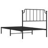 vidaXL Metal Bed Frame without Mattress with Headboard Black 100x200cm