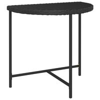vidaXL Garden Table Black 80x50x75 cm Poly Rattan
