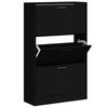 vidaXL Shoe Cabinet Black 63x24x103 cm Engineered Wood