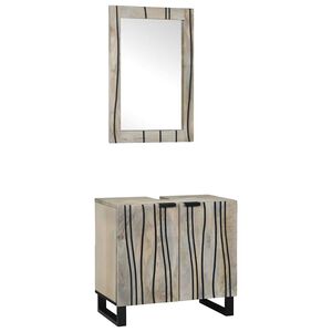 vidaXL Bathroom Cabinet Set 2 pcs White Solid Mango Wood