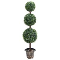 vidaXL Artificial Boxwood Plant with Pot Ball Shaped Green 118 cm