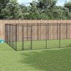 vidaXL Outdoor Dog Kennel Steel 43.56 m²