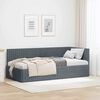 vidaXL Corner Bed Frame with Headboard Dark Grey 90 cm x 190 cm Velvet