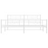 vidaXL Metal Bed Frame without Mattress with Footboard White 183x213cm