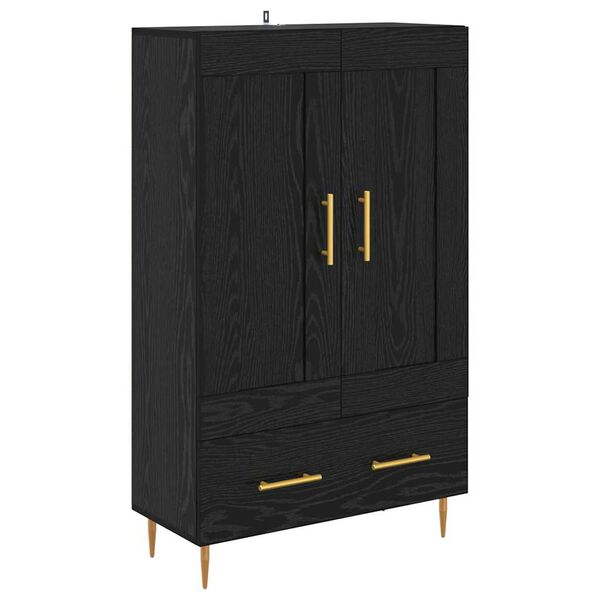 vidaXL Highboard Black Oak 69.5 x 31 x 115 cm Engineered Wood