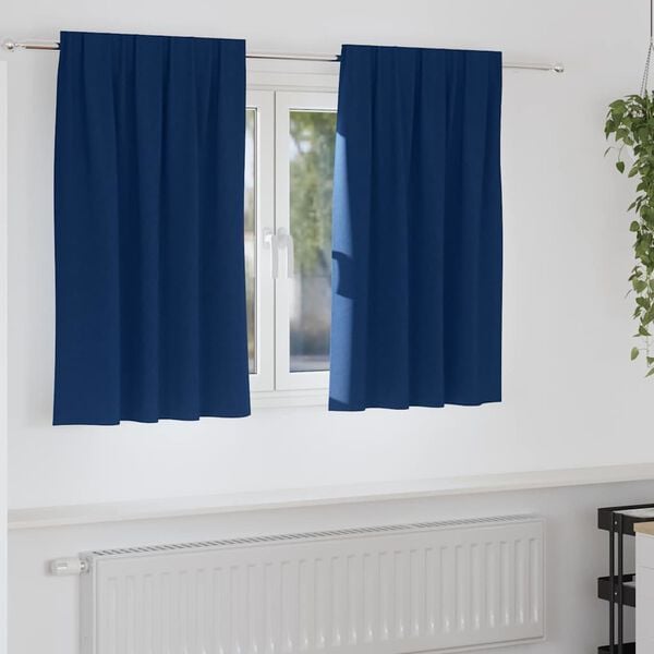 vidaXL Blackout Curtains with Rings 2 pcs Dark Blue 140 x 140 cm