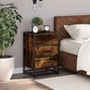vidaXL Bedside Cabinet Smoked Oak 40x34.5x60 cm Engineered Wood and Metal