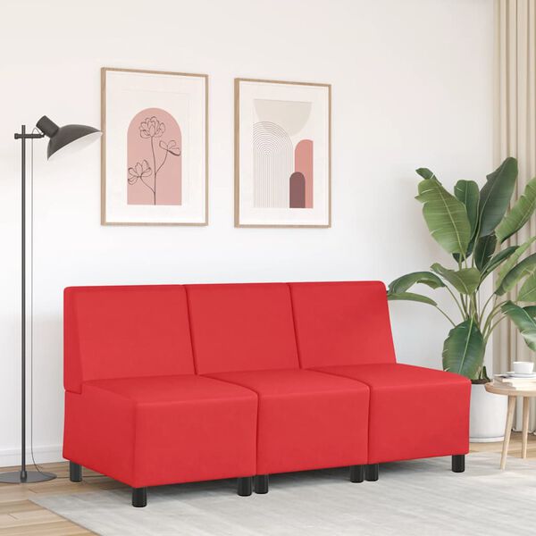 vidaXL Modular Sofa Unit Armless Red 55 x 74 x 82 cm Faux Leather