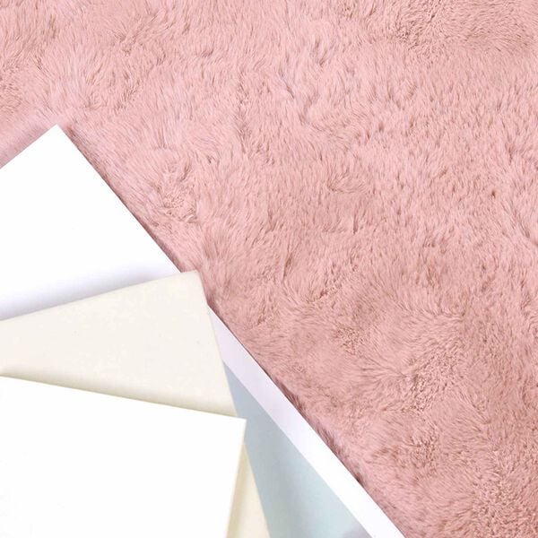 vidaXL Faux Rabbit Fur Rug Olite Pink 50 x 80 cm Polyester
