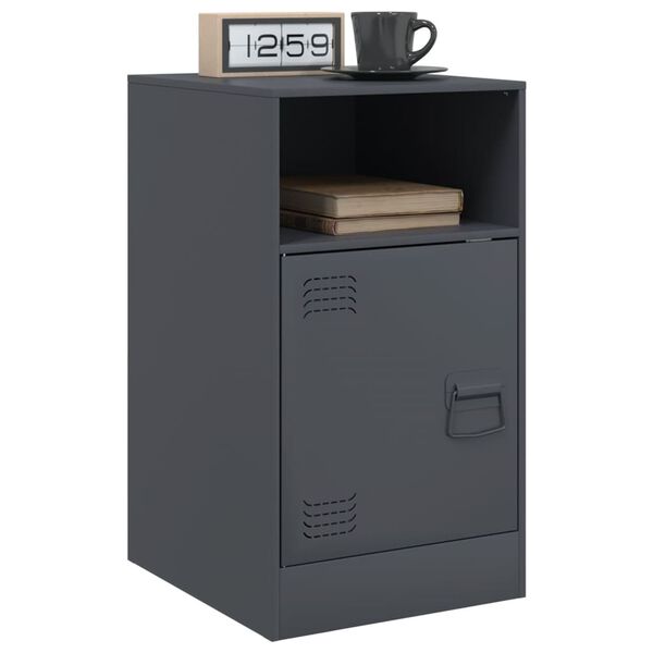 vidaXL Bedside Cabinets 2pcs Anthracite 34.5x39x62 cm Steel
