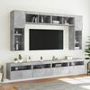 vidaXL TV Wall Cabinet with LED Lights Concrete Grey 60x30x40 cm
