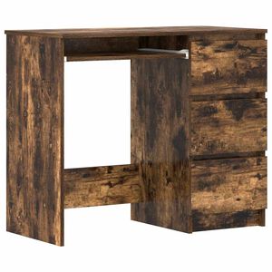 vidaXL Desk Smoked Oak 90x45x76 cm Engineered Wood
