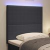 vidaXL LED Headboard with LED Strip Lights Dark grey 80 cm Fabric