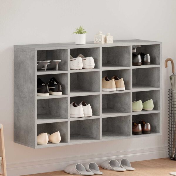 vidaXL Shoe Cabinet Concrete grey 103 x 30 x 67 cm Engineered Wood
