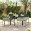 vidaXL Garden Dining Set 5 pcs Light Grey Poly Rattan