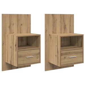 vidaXL Bedside Cabinet with Drawer 2 pcs Artisan Oak 50 x 32.5 x 80cm