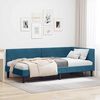 vidaXL Corner Bed Frame with Headboard Blue 90 cm x 190 cm Velvet