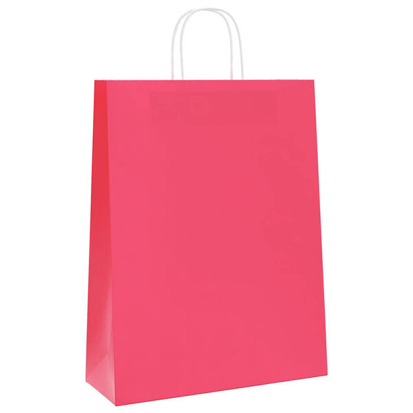 vidaXL Paper Bags 50 pcs with Handles Pink 32x12x42 cm