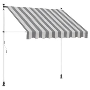 vidaXL Manual Retractable Awning Anthracite and White 250 cm