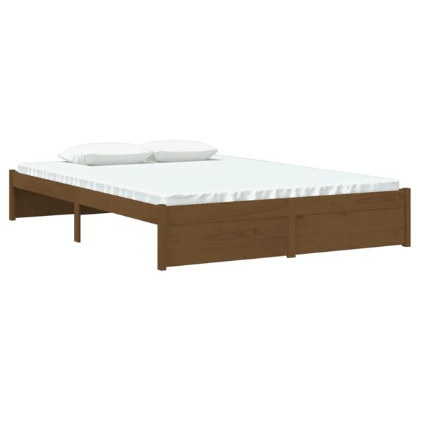 vidaXL Bed Frame without Mattress Honey Brown Solid Wood 140x200 cm