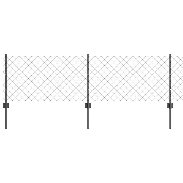 vidaXL Fence with Post Grey 0.6 x 10 m Steel and PVC