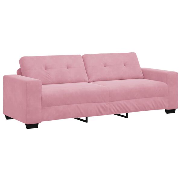 vidaXL Sofa Pink 221 x 78 x 80 cm Poly velvet