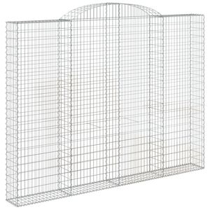 vidaXL Arched Gabion Basket 300x30x220/240 cm Galvanised Iron