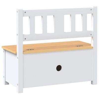 vidaXL Children Storage Bench White and Beige 60x30x55 cm MDF