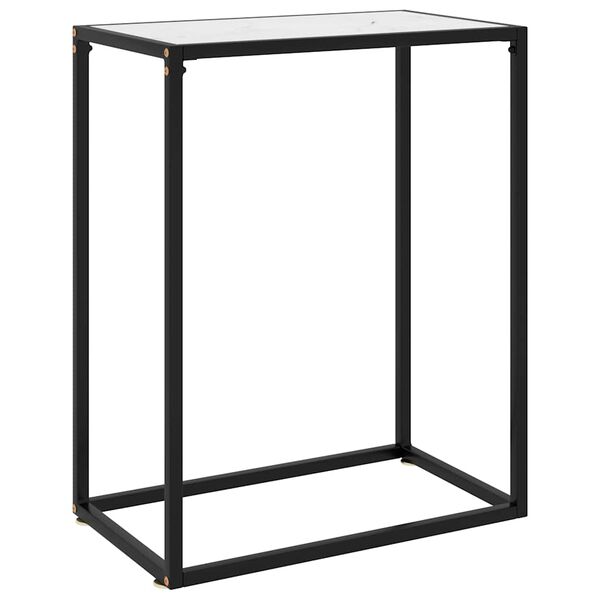 vidaXL Console Table White 60x35x75 cm Tempered Glass