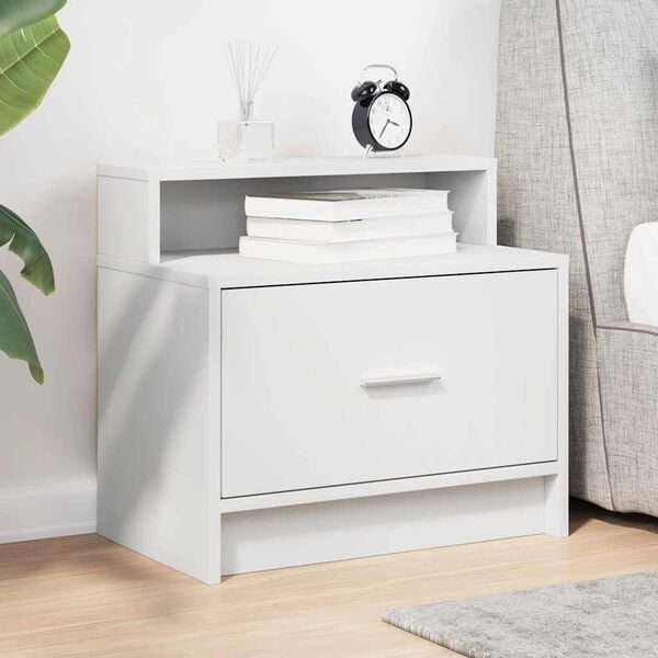 vidaXL Bedside Cabinet with Drawer White 51x31x47 cm