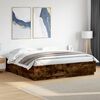 vidaXL Bed Frame with LED without Mattress Smoked Oak 180x200 cm Super King