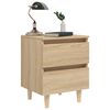 vidaXL Bed Cabinet with Solid Pinewood Legs Sonoma Oak 40x35x50 cm
