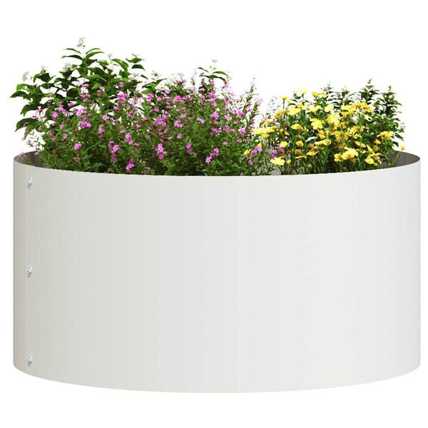 vidaXL Garden Planter White 40 x 40 x 20 cm Steel
