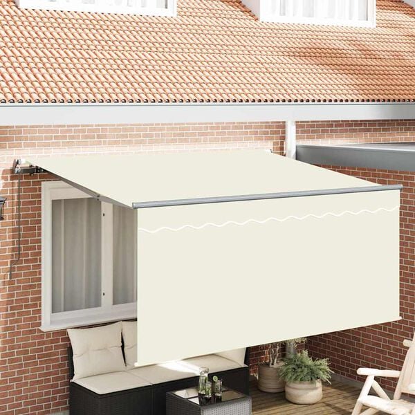 vidaXL Retractable Awning Cream 300 x 200 cm Polyester and Aluminium