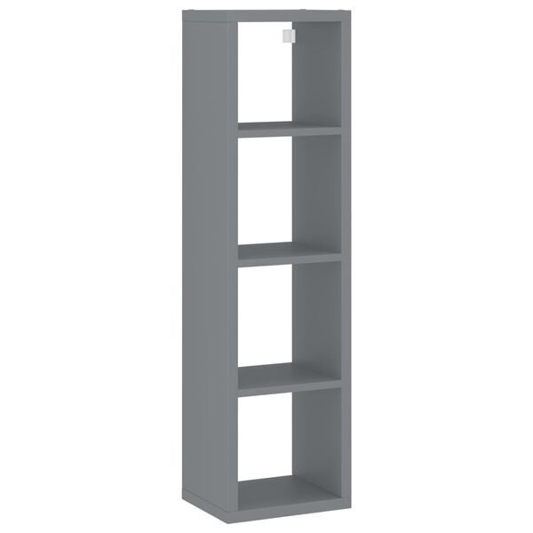 vidaXL Wall Cube Shelf Grey 37x29.5x134.5 cm MDF