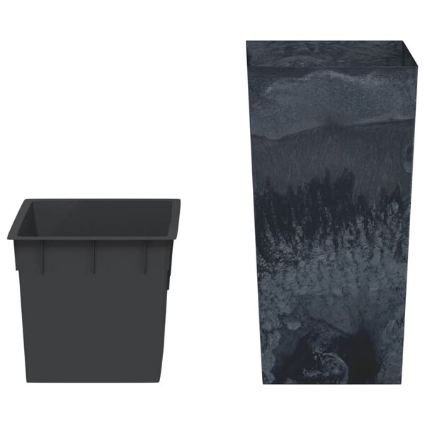 vidaXL Planter with Removable Inner Anthracite 11/26.5L PP Concrete Look