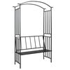 vidaXL Garden Arch | Black | Iron | Medium | Decorative Inlays | Garden Arch