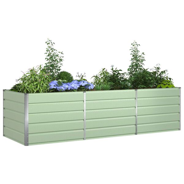 vidaXL Planter Pastel Green 290 x 100 x 75 cm Galvanised Steel