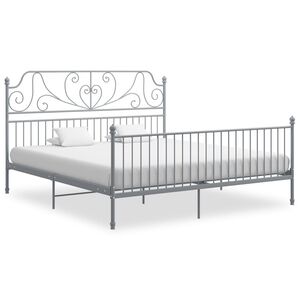 vidaXL Bed Frame without Mattress Grey Metal 200x200 cm