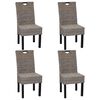 vidaXL Dining Chair 4 pcs Kubu Rattan Mango Wood