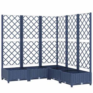 vidaXL Garden Planter with Trellis Blue Grey 120x120x121.5 cm PP
