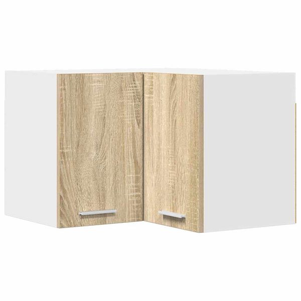 vidaXL Hanging Cabinet Sonoma Oak and White 57 x 57 x 40 cm