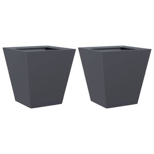 vidaXL Garden Planters Anthracite 2 pcs 30x30x30 cm Steel